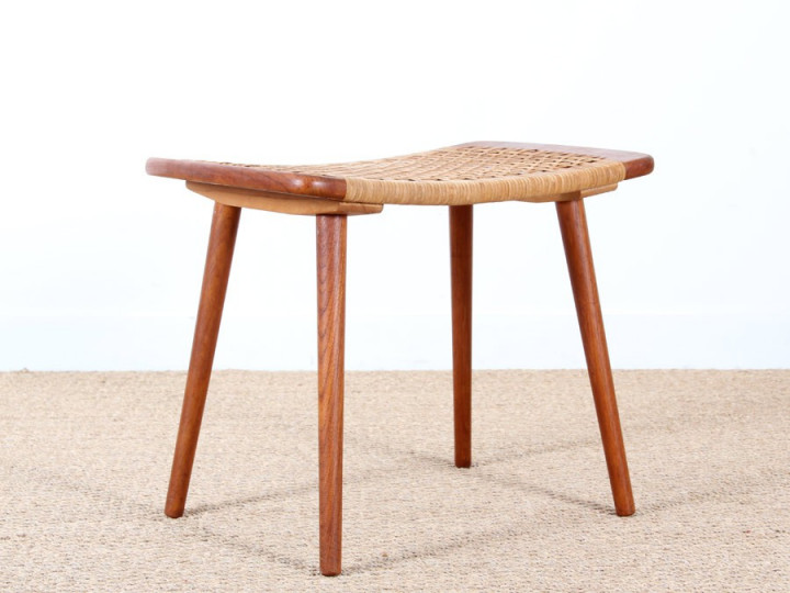 CLP Tabouret Teck Extérieur Bibury - Pouf Repose-Pied Jardin Résistant Intempéries