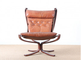 Scandinavian Falcon armchair with ottoman by Sigurd Ressel