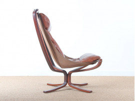 Fauteuil scandinave modèle Falcon et repose pied 