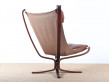 Fauteuil scandinave modèle Falcon et repose pied 