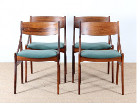 Set of four scandinavian chairs in rosewood by  H. Vestervig Eriksen