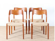 Set of four scandinavian chairs in teak, designed by Niels O. Møller, model 71