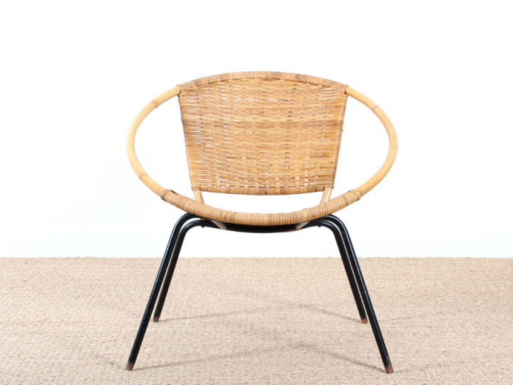 Fauteuil scandinave en rotin