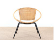 Scandinavian rattan armchair.