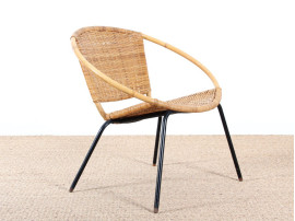 Fauteuil scandinave en rotin