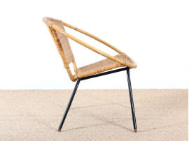 Fauteuil scandinave en rotin