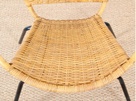 Scandinavian rattan armchair.