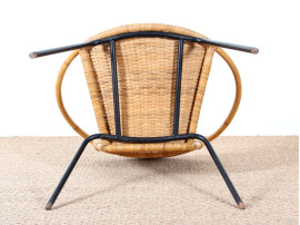 Scandinavian rattan armchair.