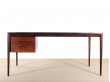 Grand bureau scandinave en palissandre de Rio de Erik Riisager Hansen