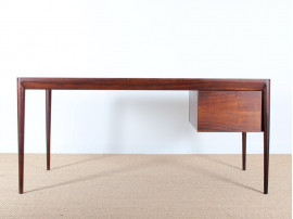 Grand bureau scandinave en palissandre de Rio de Erik Riisager Hansen