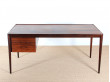 Grand bureau scandinave en palissandre de Rio de Erik Riisager Hansen