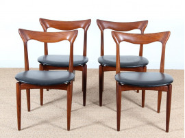 Set of 4 scandinavian chairs in teak designed by Henry Walter Klein