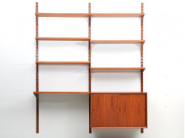 Bibliothèque murale en teck poul cadovious design scandinave danois vintage