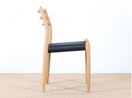 chaise 78 de niels O. Moller, chene et corde de papier tressé noir. design danois design scandinave neuf