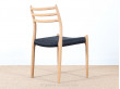 chaise 78 de niels O. Moller, chene et corde de papier tressé noir. design danois design scandinave neuf