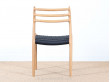 chaise 78 de niels O. Moller, chene et corde de papier tressé noir. design danois design scandinave neuf