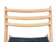 chaise 78 de niels O. Moller, chene et corde de papier tressé noir. design danois design scandinave neuf