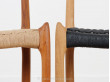 chaise 78 de niels O. Moller, chene et corde de papier tressé noir. design danois design scandinave neuf