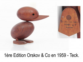 Duckling  in teak, designed by Hans Bølling