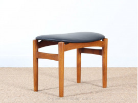 tabouret en teck et cuir design scandinave vintage design danois