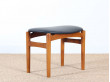 tabouret en teck et cuir design scandinave vintage design danois