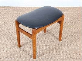 tabouret en teck et cuir design scandinave vintage design danois