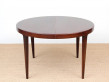 Table de repas scandinave ronde en palissandre de rio