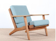 paire de fauteuils scandinaves modèle GE 390 de Hans Wegner pour Getama