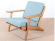 paire de fauteuils scandinaves modèle GE 390 de Hans Wegner pour Getama