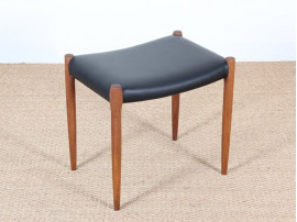 Tabouret scandinave N° 80 A en teck et cuir de Niels Moller pour JL Mollers 120 cm