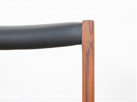 Tabouret scandinave N° 80 A en teck et cuir de Niels Moller pour JL Mollers 120 cm