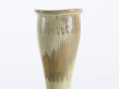 scandinavian vase in sand to ochre with a streak of green and textured rim by Gunnar Nylund for Rörstrand