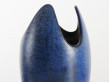 scandinavian organic “Undine” vase with spreckled blue glaze and grey interior by Hjördis Oldfors for Upsala Ekeby.