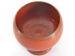 scandinavian footed bowl in reddish brown glaze by Stig Lindberg for Gustavsberg in 1979