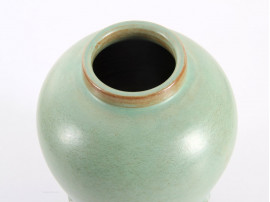 scandinavian ceramic Large gourd vase with relief dots by Ewald Dahlskog for Bo Fajans.