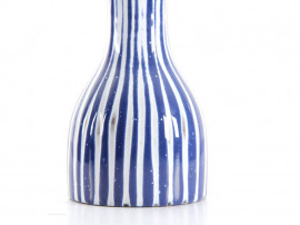 scandinavian ceramic Vase with textured stripes by Mari Simmulson for Upsala Ekeby.