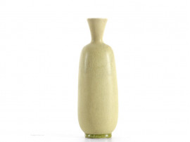 scandinavian vase with matte yellow to green glaze by Berndt Friberg for Gustavsberg