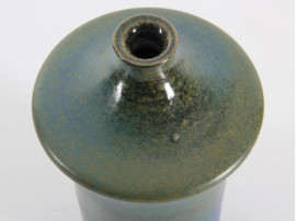 scandinavian vase blue glaze turning to green by Sven Hofverberg