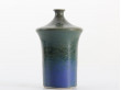 scandinavian vase blue glaze turning to green by Sven Hofverberg