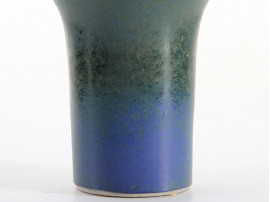 scandinavian vase blue glaze turning to green by Sven Hofverberg