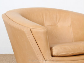  Fauteuil scandinave en cuir de Lennart Bender modèle Corona