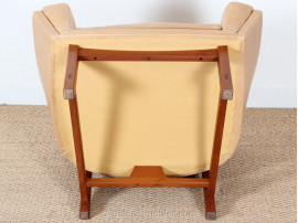  Fauteuil scandinave en cuir de Lennart Bender modèle Corona