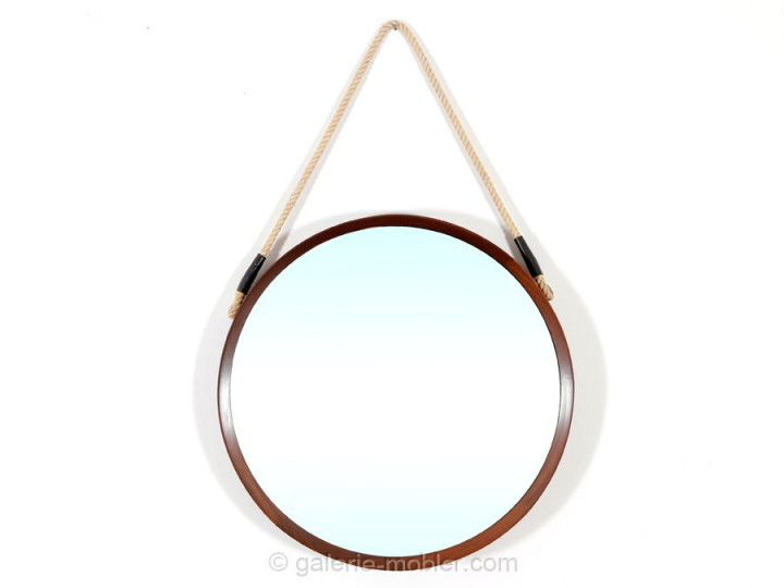 Scandinavian mirror in teak by Uno & Östen Kristiansson pour Luxus