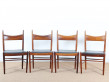 Suite de 4 chaises en palissandre de rio design scandinave
