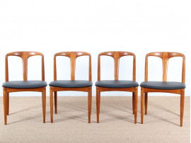 Suite de 4 chaises Juliane en teck de Johannes Andersen design scandinave vintage