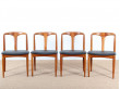 Suite de 4 chaises Juliane en teck de Johannes Andersen design scandinave vintage