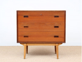 Petite commode secretaire scandinave en teck