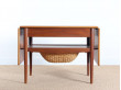 Travailleuse scandinave ou table de couture en teck