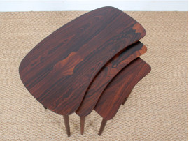 Scandinavian nesting table in Rio rosewood