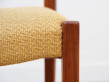 Suite de 4 chaises scandinaves en teck, tissu Pierre Frey